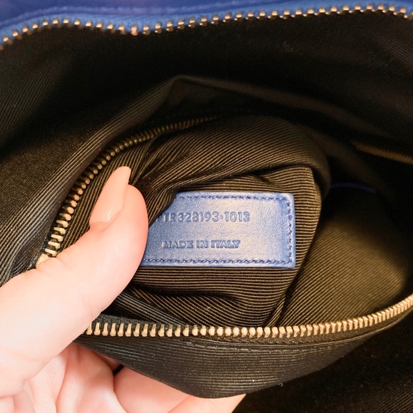 Saint Laurent Large Fold-Over Clutch, Bleu Major - Picture 7 of 7